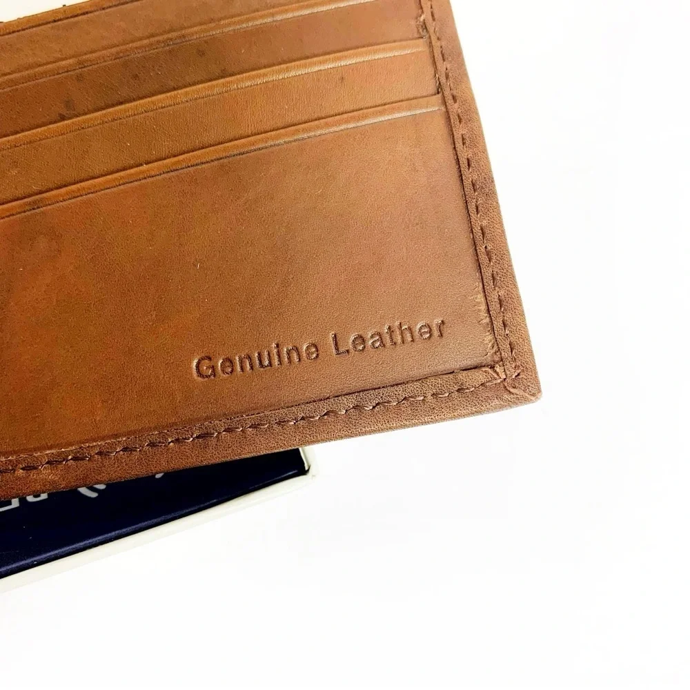 Ben Sherman Tan Genuine Leather Bi-Fold Wallet